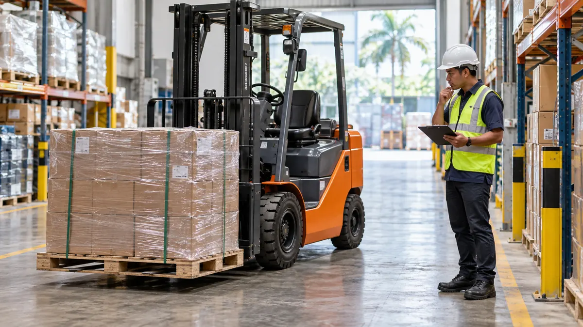 Ilustrasi panduan Cara Memilih Sewa Forklift 3 Ton untuk Kebutuhan di Tangerang