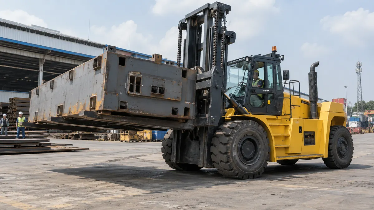 Ilustrasi Forklift Heavy Duty 7–10 Ton di Tangerang