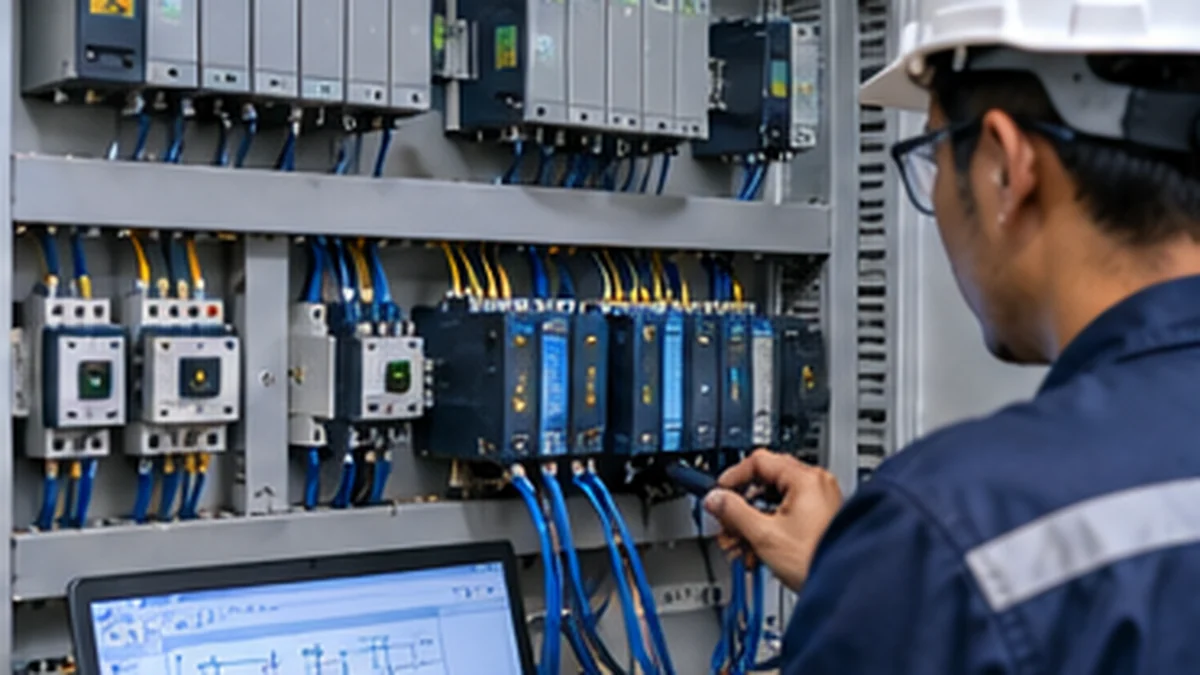 Ilustrasi PLC & Industrial Automation di Tangerang